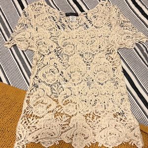 Lace overlay shirt